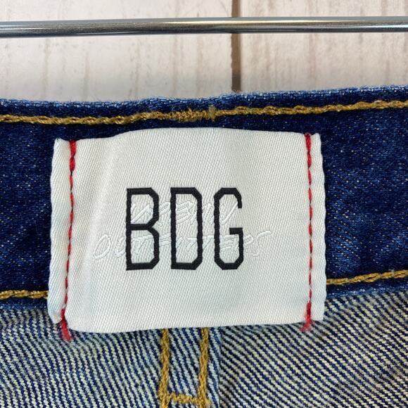 BDG Urban Outfitters Dark Blue High Rise Cut Off Distressed Jean Shorts Size 29 - Picture 3 of 10